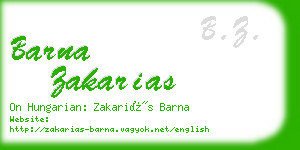 barna zakarias business card